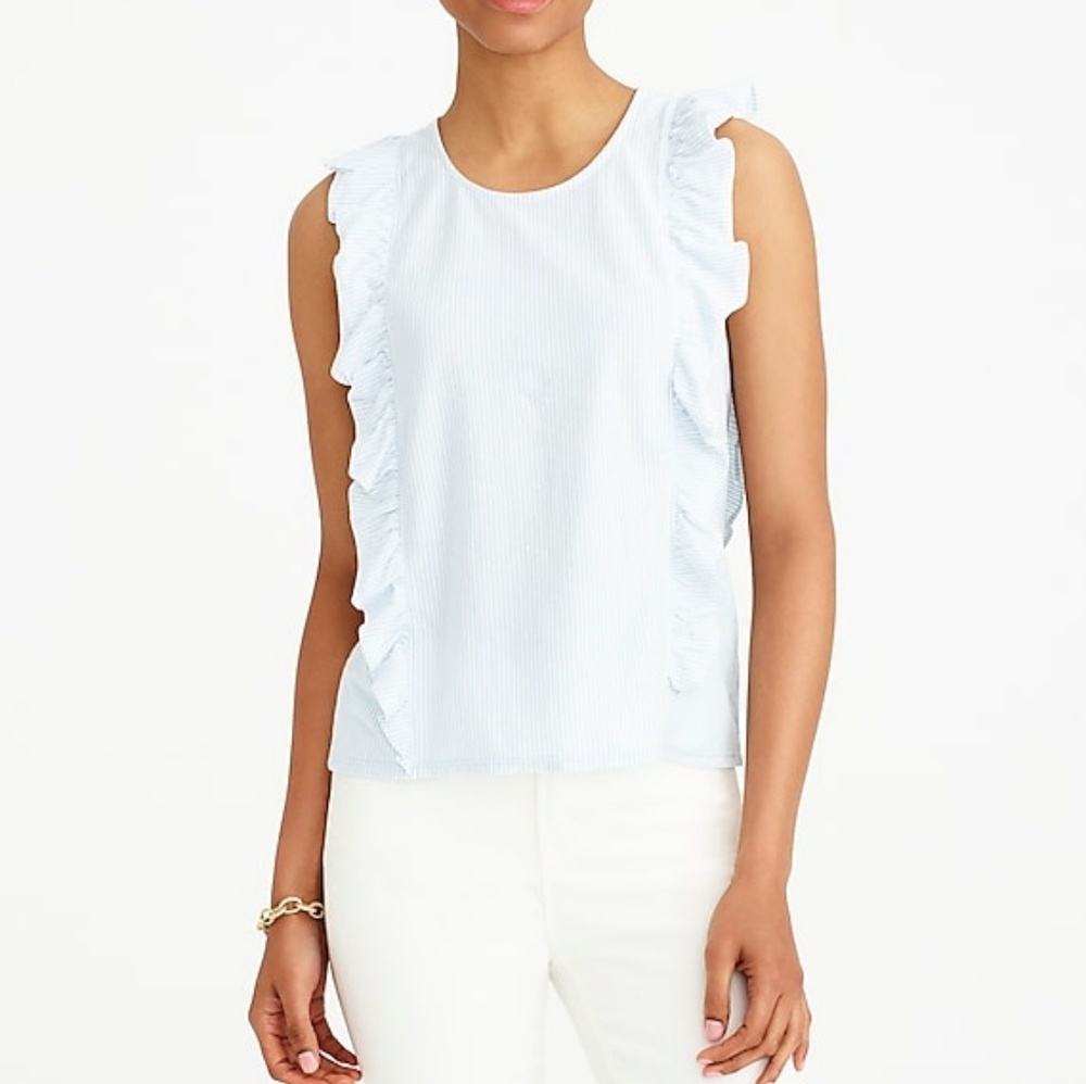 JCrew Ruffle Top XXS - Picture 2 of 7